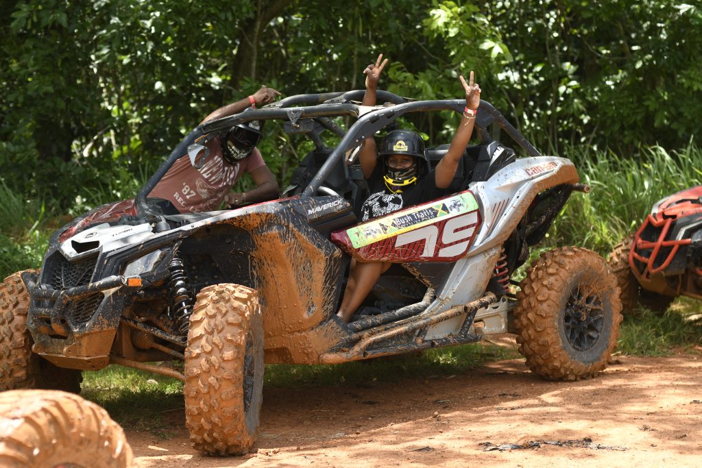 Tourist enjoying Bush Trails Tours Jamaica